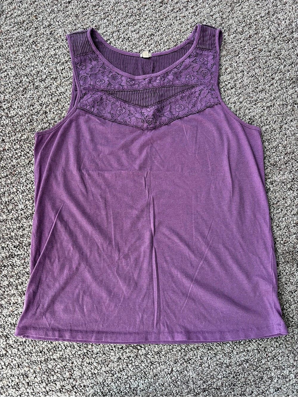 J.Crew Cotton and Silk Pintuck Lace Tank Top
